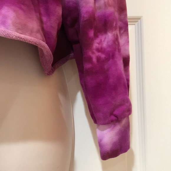 EUC Like New Dip Tie Dye French Terry Cropped Top Size L - Picture 3 of 6